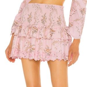 LoveShackFancy Sowa Skirt in Honey Dew Pink
